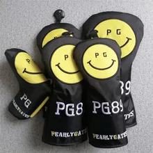 Ngọc Trai Cổng Golf Driver Fairway Rừng Headcovers PG89 Smilling Mặt Nylon Golf Lai Putter Có Dành Cho Các Câu Lạc Bộ Bộ Dành Cho Nam phụ Nữ(China)