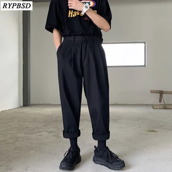 

2019 Men's Simple Leisure Mens Cotton Harem Pants Loose Fashion Trend Black Color Casual Pants Male Trousers Plus Size M-XL
