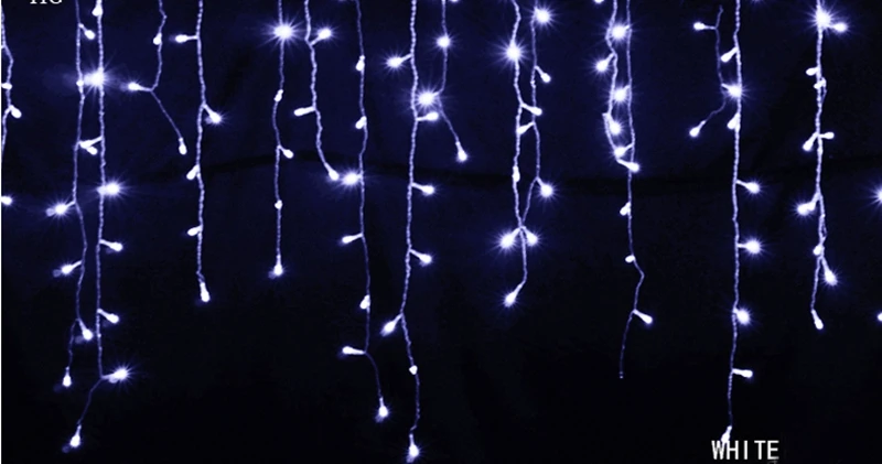 cortina icicle string luzes led jardim festa 220v 110v