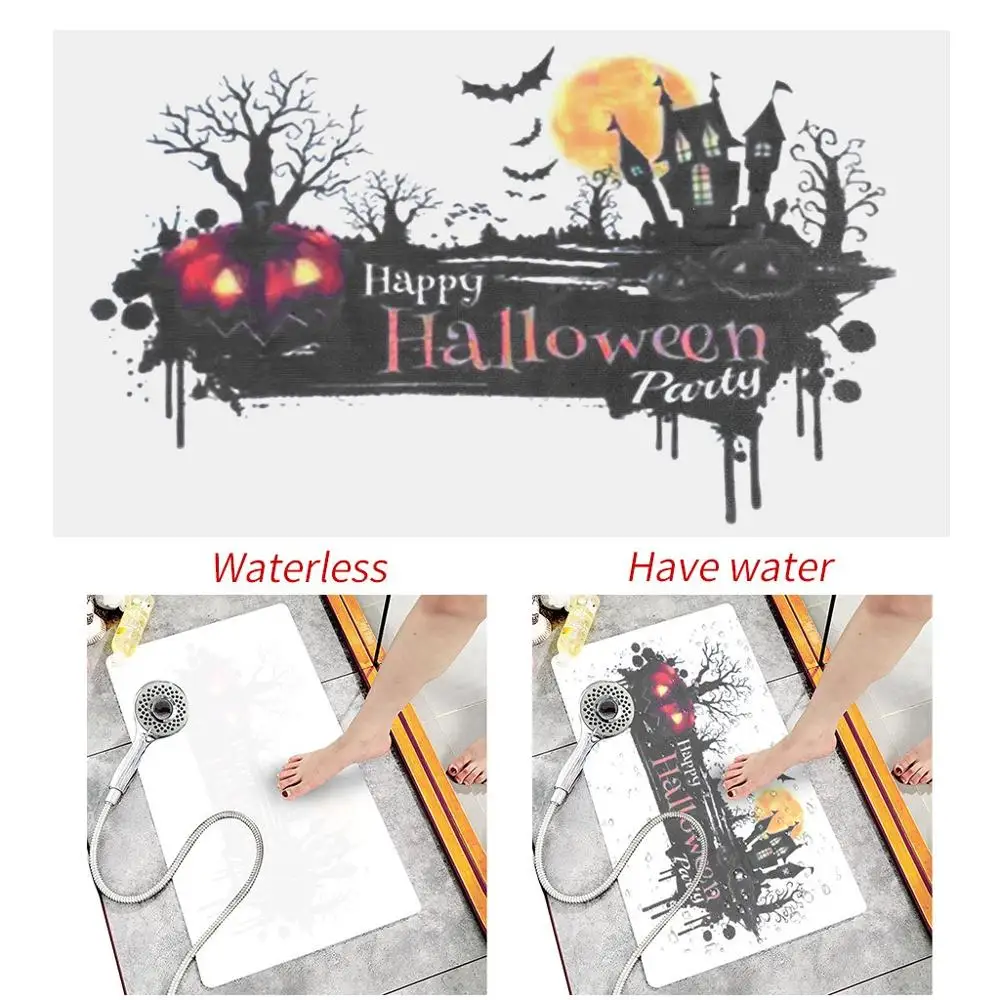 

Halloween Creative Gift Pumpkin Pattern Water Display Pattern Shower Mat Carpet Horror Mat 70Ч40cm Kitchen bathroom doormat