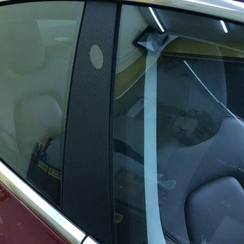 

Hot 2PCS Window Trim Film Car Body Pillar Post Decorative Styling Sticker Door Carbon Fiber Cover Protective For Tesla Model 3