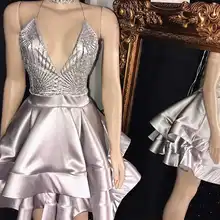 Выпускные платья на заказ из мягкого атласа с v-образным вырезом на бретельках с открытой спиной, многоуровневые платья vestido de graduacion largo