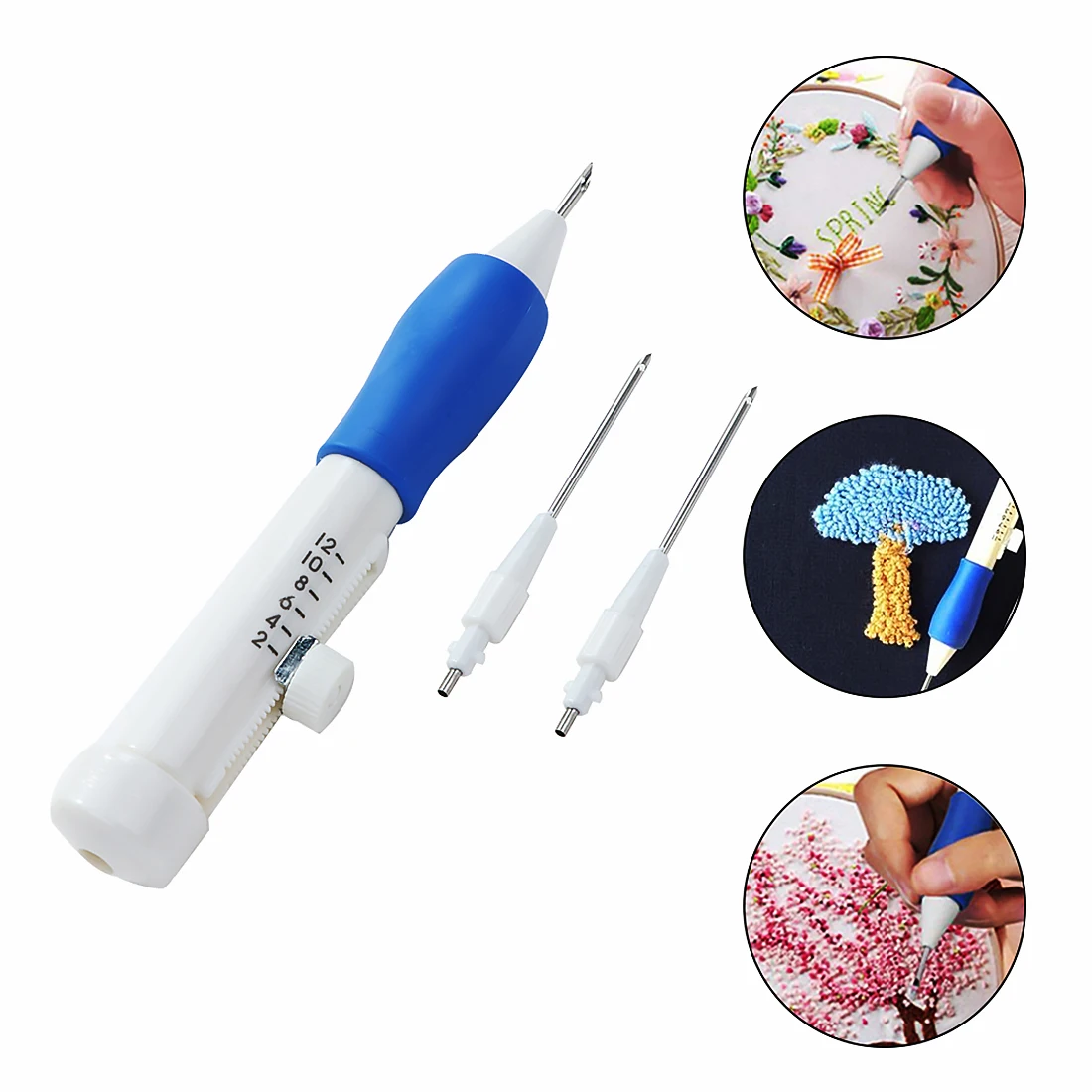 Embroidery Pen Set Needle Knitting Needles Tool for Embroidery DIY Sewing Punch Needles Sets Punch Needlework Stitch