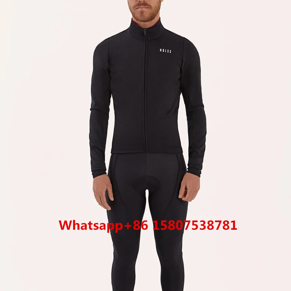 Pro top Team NDLSS мужская зимняя куртка велосипедная одежда кашемир теплое с длинными рукавами набор для велоспорта нагрудник Шорты ropa ciclimo - Цвет: jacket sets