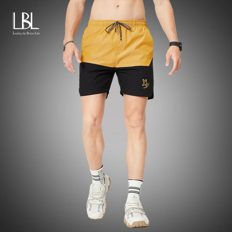 Patchwork Shorts Jogger Bottoms Streetwear LBL Summer Male Beach-Breechcloth Mens Casual