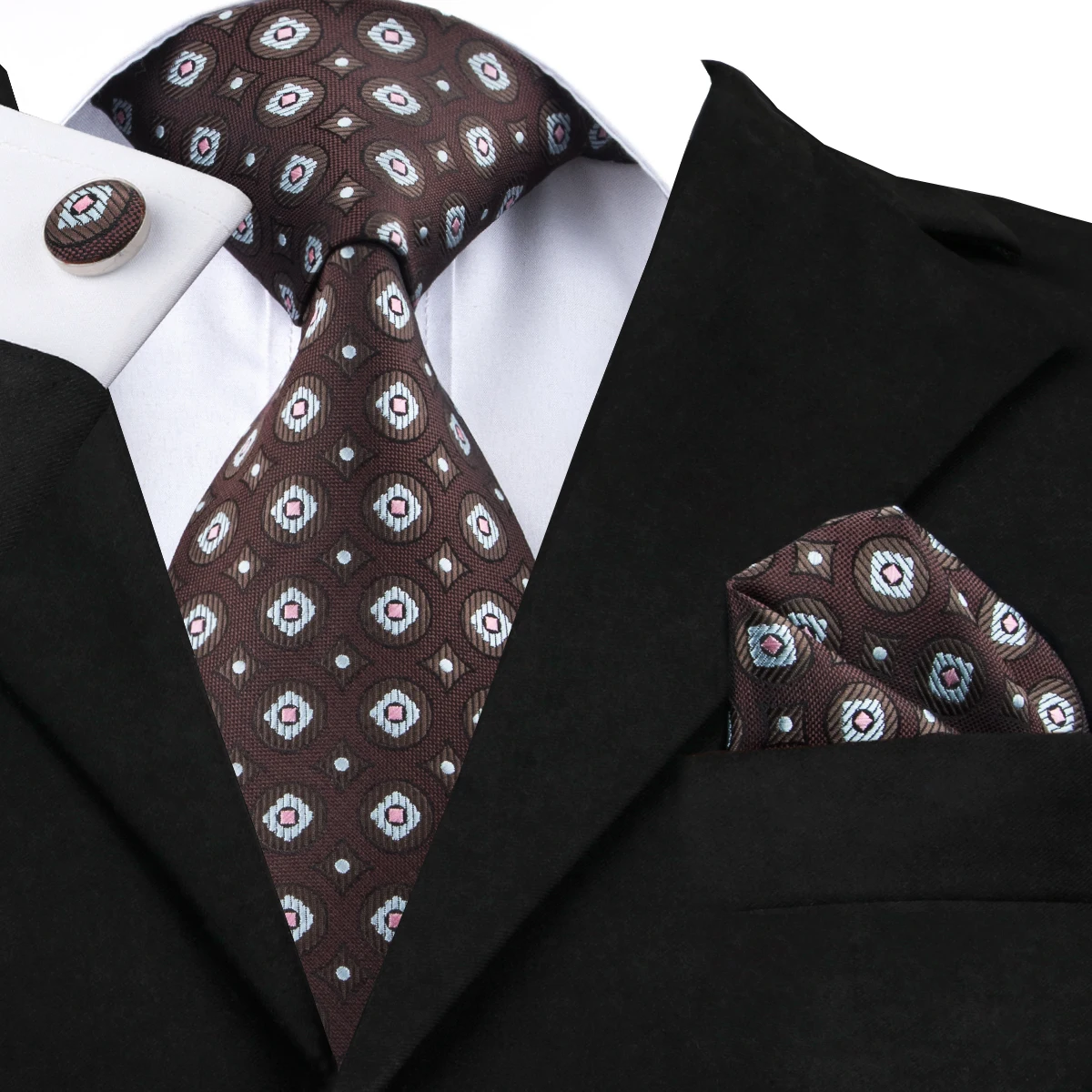 Hi-Tie 150 см мужской галстук серый шелк галстуки для мужчин роскошные цветочные Handky Запонки Набор модный дизайнерский бизнес Свадебный галстук