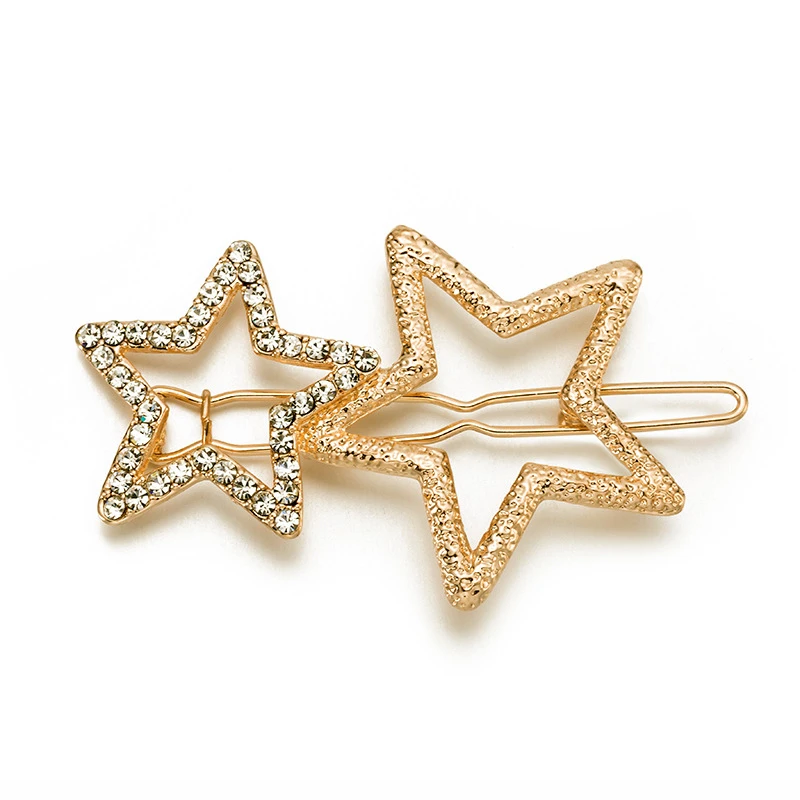 

Shiny Crystal Star Ship Hairpins Hair Accessories Hollow Alloy Metal Hair Clip Headwear