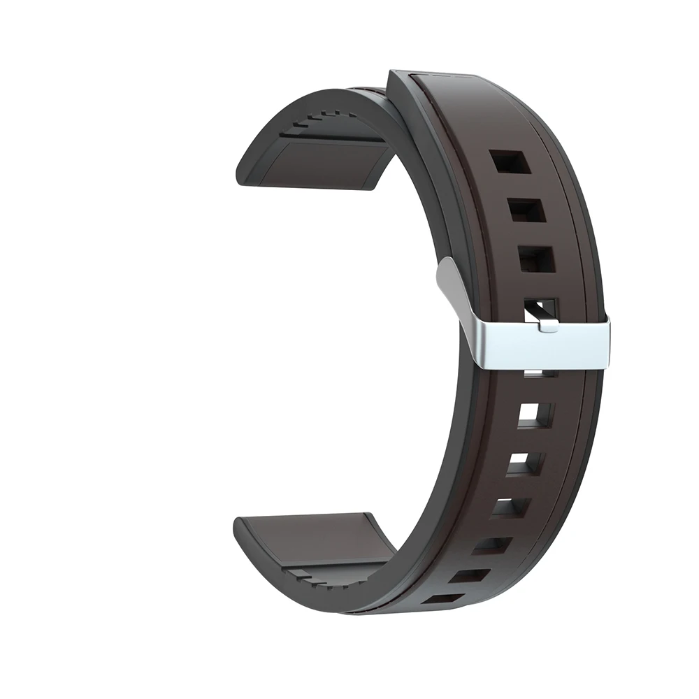 22 мм ремешок для часов huawei Watch GT2 GT 2 Смарт-часы из натуральной кожи силиконовый ремешок-браслет Ремешки для наручных часов для galaxy Watch 46 мм - Цвет ремешка: Dark brown