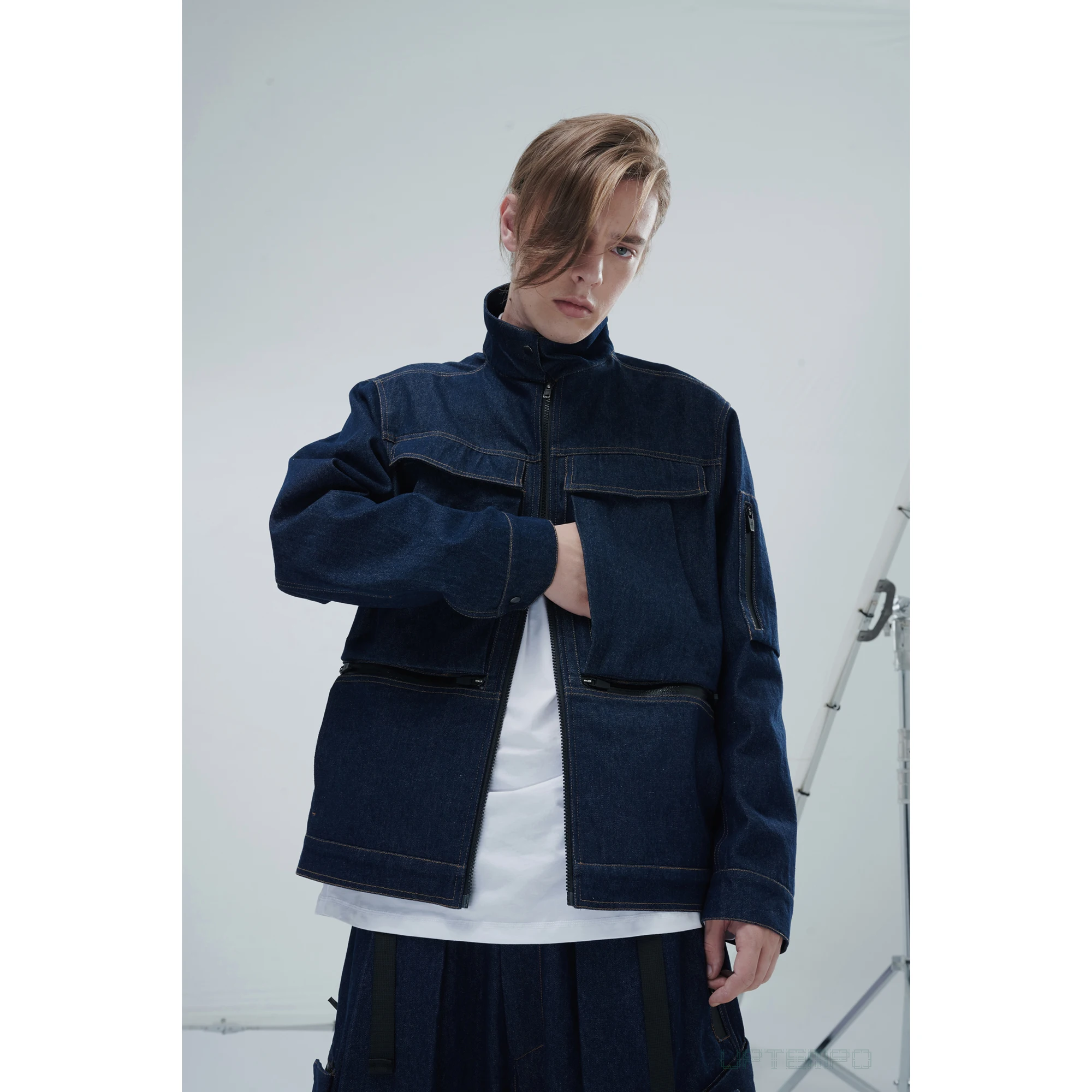 3d pocket denim jacket durable 