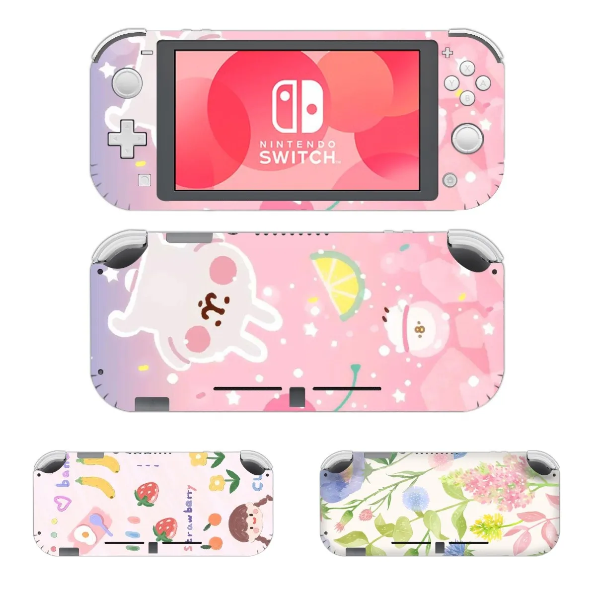 

Kawaii Swicth Skin Cute Anmie Cartoon Rabbit Dinosaurs Monsters Sticker Pink Girl Stickers For Nintendo Switch Lite Game Console