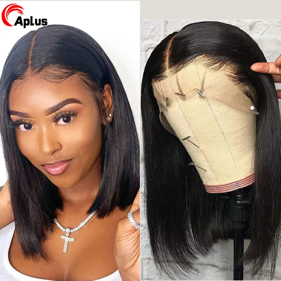 Short-Lace-Front-Human-Hair-Wigs-Human-Hair-Brazilian-Straight-Bob-Wig-Perruque-Cheveux-Humain-Lace
