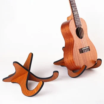 

Portable Guitar Ukulele Shelf Violin Wooden Zither Ukulele Small Folding Vertical Bracket For Home Storage Supplies