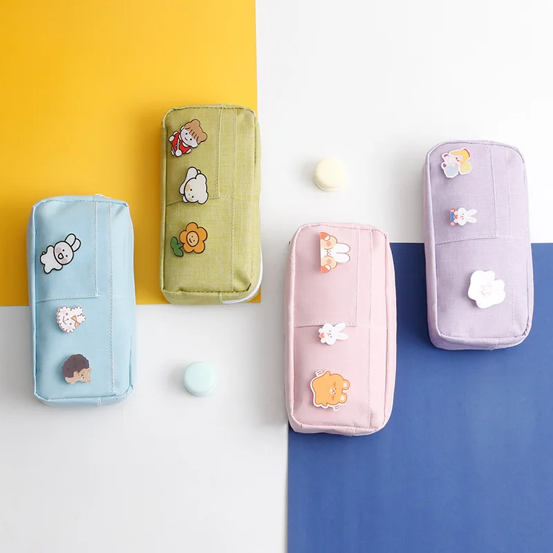 Kawaii Большой чехол для карандашей набор канцелярских принадлежностей с 3