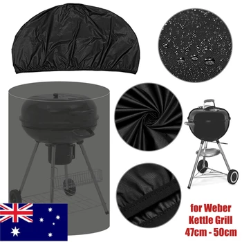 

47-50cm Black Waterproof BBQ Cover BBQ Accessories Grill Cover Anti Dust Rain Gas Charcoal Barbeque Grill For Weber 7152 Grills