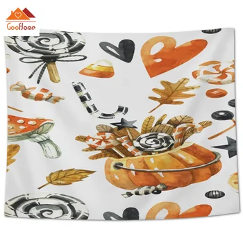 

Halloween Theme Hand-Painted Watercolor Style Wall Tapestry Cover Beach Towel Home Decoration
