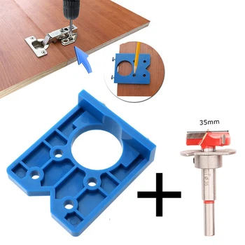 

Concealed Hinge Locator Hole Puncher Jig 35mm Mounting Plates Blue Orange
