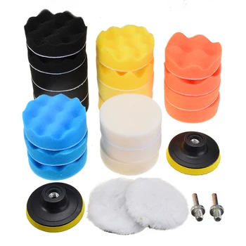

New 25pcs/set 3 inch Buffing Waxing Polishing Sponge Pads Set Remove Scratches Car Polisher Drill Tools Kit