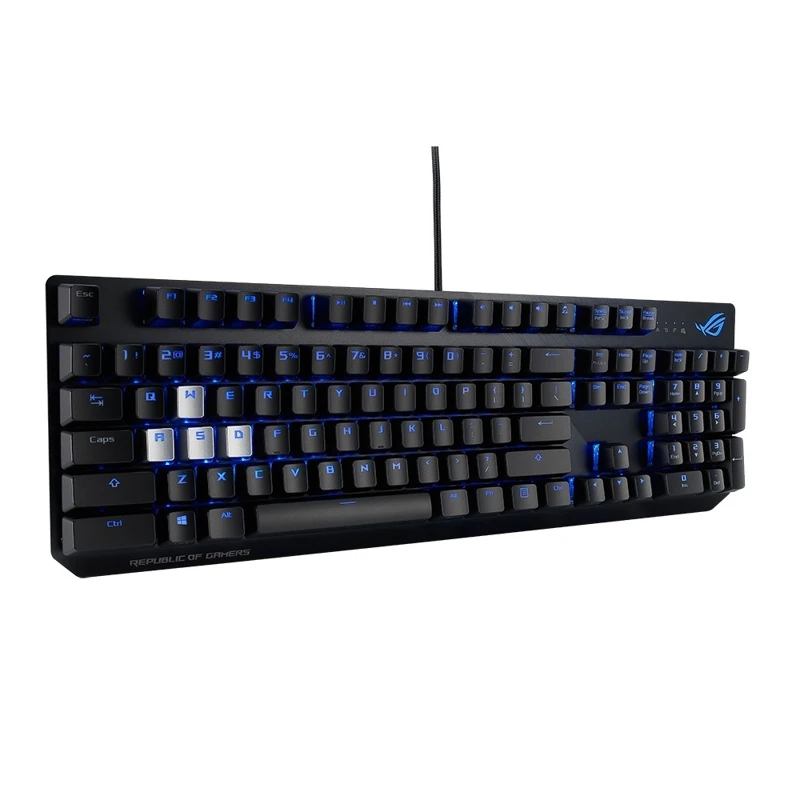 Клавиатура ASUS ROG Strix Scope Cherry MX red silent проводная, игровая, RGB подсветка, USB, аллюминивая рама, цвет: черный