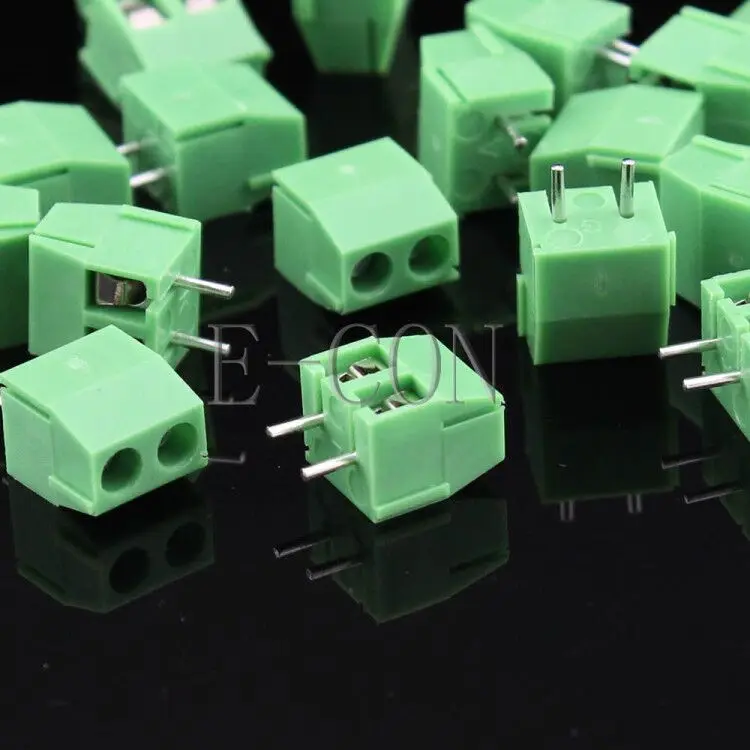 100 шт. разъем 2 полюса/2 Pin 3,96 мм 2 пути прямой PCB Универсальный винтовой клеммный блок