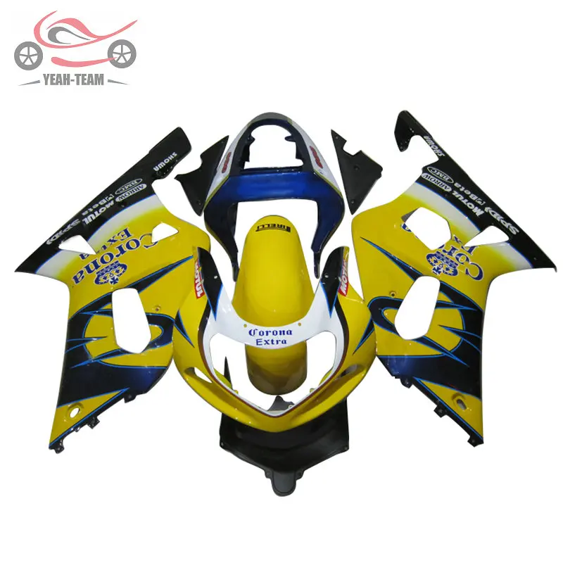 Набор обтекателей на заказ для Suzuki GSX R750 20012002 2003 GSXR600 01 02 03 GSXR 600 750 желтый Corona road racing наборы обтекателей