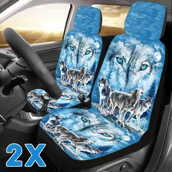 

Auto Seat Cover 3D Wolves/Lion Print Styling Mesh Sponge Cover Car Front Seat Cover for Car/Truck for Toyota Universal
