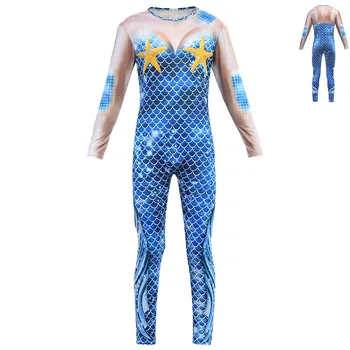 

New cartoon Siamese clothing performance clothing female snake pattern mermaid jumpsuit role-playing mermaid costume