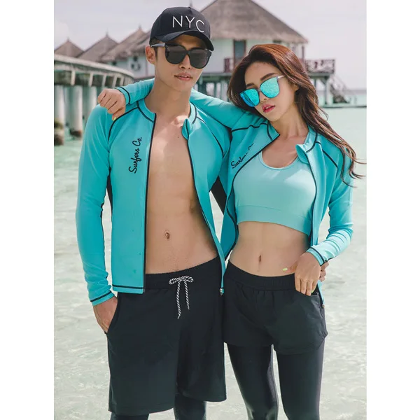 

2017 New Style Split Type Diving Suit Men And Women Long Sleeve Swimsuit Wetsuit Couples Set