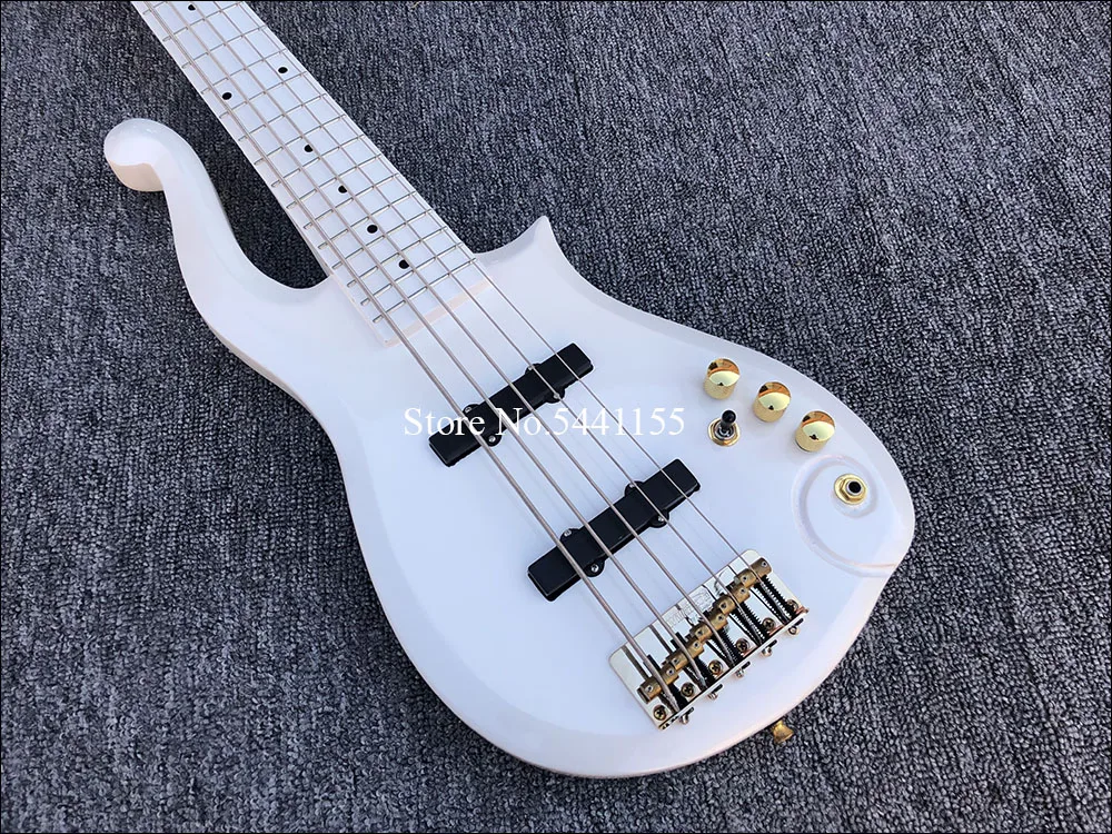 Высококачественная электрическая бас-гитара prince cloud, белая 5 струнная бас-гитара