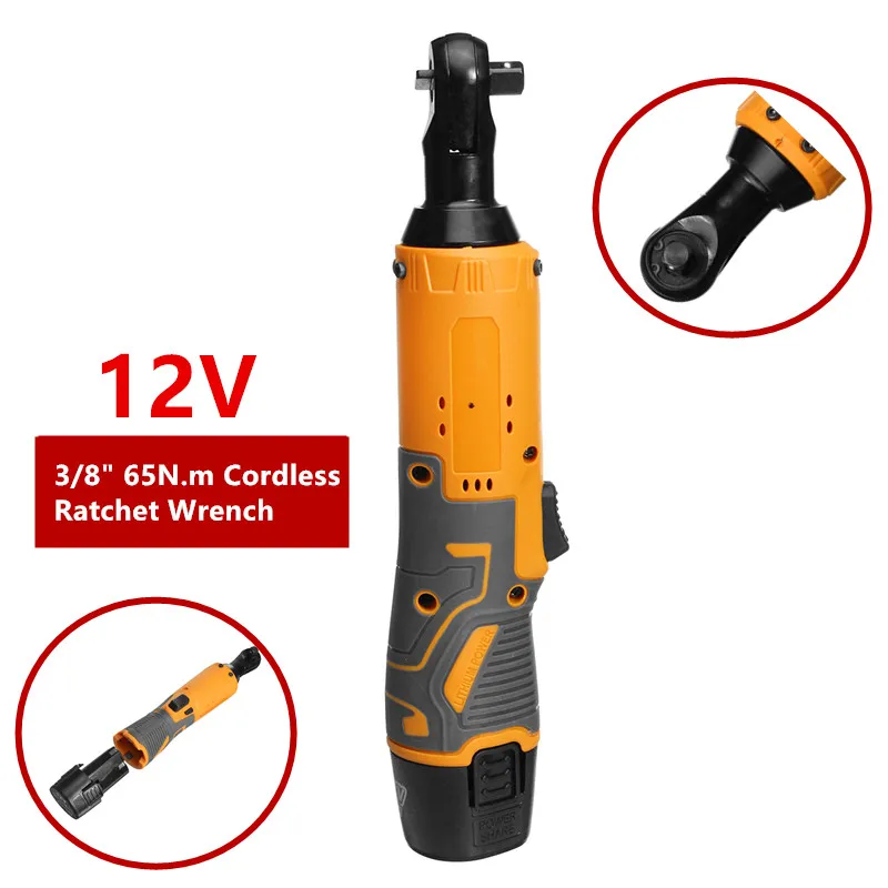 12V Electric Wrench Kit 3/8 Cordless Ratchet Wrench Rechargeable 45NM