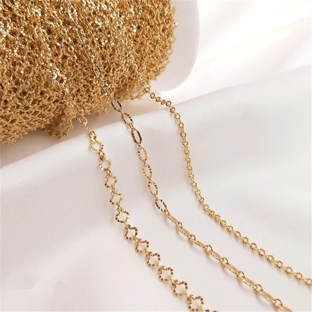 Necklace Chain Jewelry Making Gold Plated  18k Gold Plated Wholesale  Chains - Jewelry Findings & Components - Aliexpress