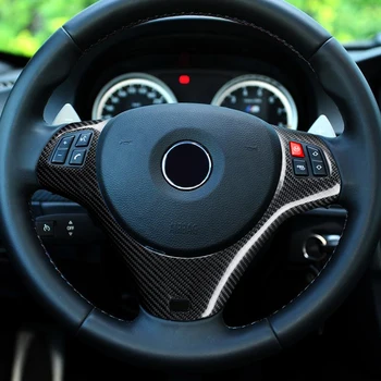 

Car Steering Wheel Carbon Fiber Stickers Trim Cover Decorative For BMW E90 E92 M3 M Sport Car Accessories