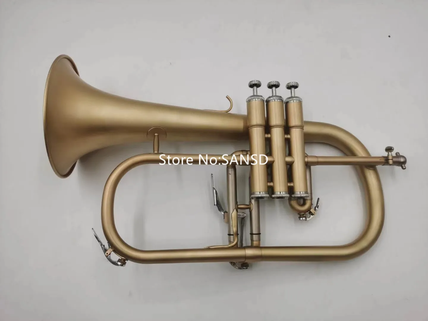 Description Picture 5 of itemReal Product Bb Tune Flugelhorn Brass Plated Professional Musical Instrument With Case Nozzle