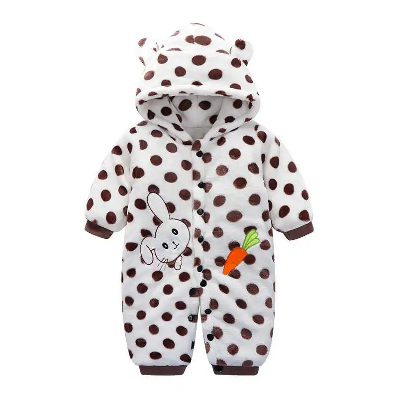 Детские комбинезоны; комбинезон с длинными рукавами; Bebe; Одежда для младенцев; плотная теплая осенне-зимняя одежда для новорожденных; Одежда для девочек; комбинезоны - Color: Brown