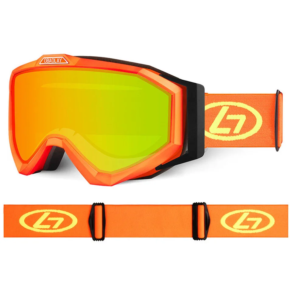 Брендовые лыжные очки, большая Лыжная маска, очки для катания на лыжах, для мужчин и женщин, очки для сноуборда, анти-песочные, ветрозащитные, дышащие, 3D, двухслойные - Цвет: 8
