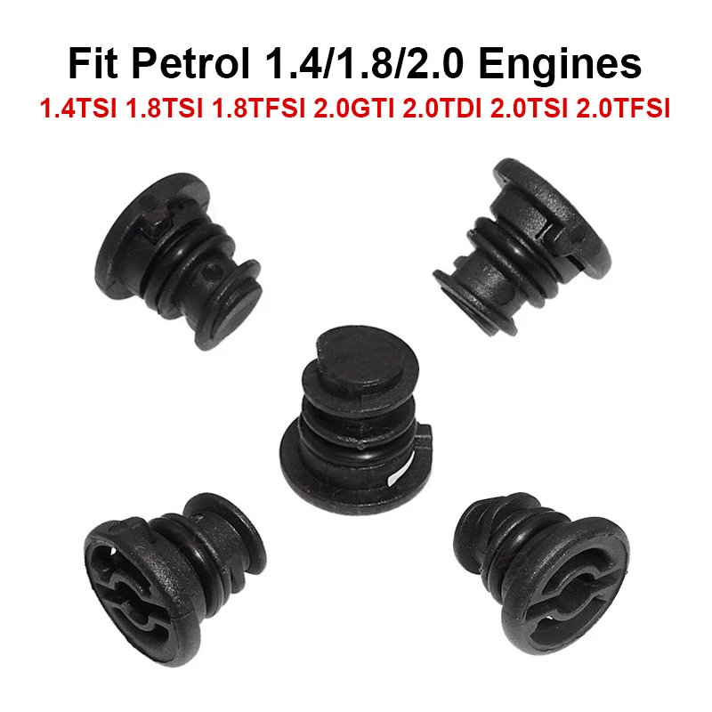5x Plastic Oil Pan Sump Plug 1.8 TSI 2.0 TFSI Petrol Engine Oil Drain