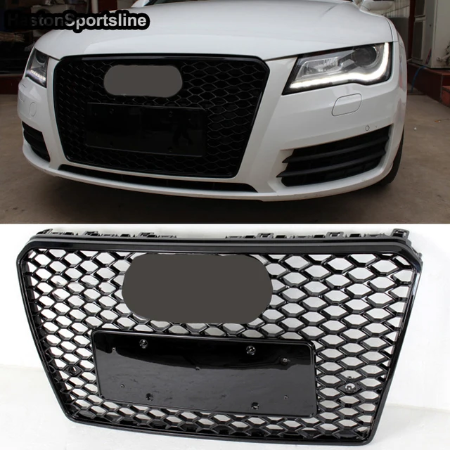車のヘッドライト用の光沢のある黒いフードグリル,rs7のフロント 