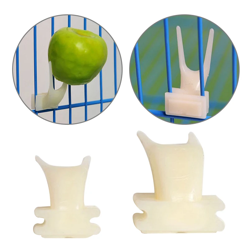 Tenedor de plástico para comida de pájaro y fruta, jaula de instalación de soporte para hámster, accesorios para mascotas, alimentadores de aves de patio, suministros de jardín, 3 uds.