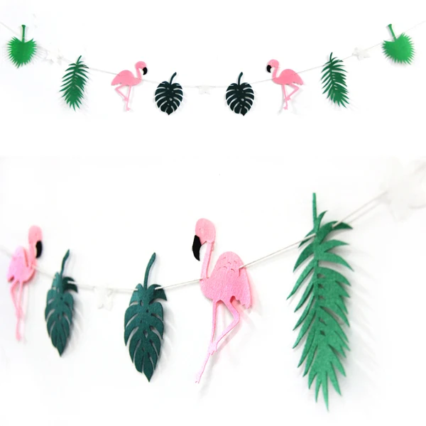 1set Flamingo DIY Paper Umbrella Drink Picks Paperboard Crafts Straws Pineapple For Summer Birthday Hawaiian Party Decorations green