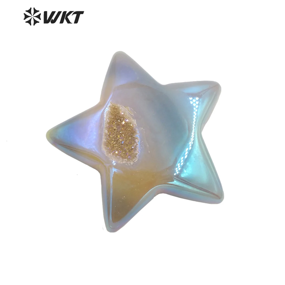 

WT-G310 WKT Beautiful Shiny Star Shape Aura Agates Gorgeous Bright Hand Carved Pendant Loose Gem Stone Jewelry Accessory