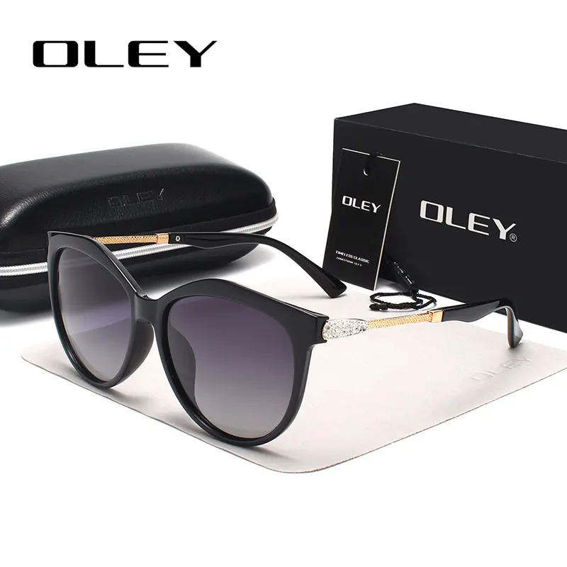 Y7405 C1 BOX OLEY брендовые Круглые Солнцезащитные очки женские поляризованные Модные женские Солнцезащитные очки женские Винтажные Солнцезащитные очки Oculos de sol Feminino UV400 Y7405 - Lenses Color: Y7405 C1 BOX