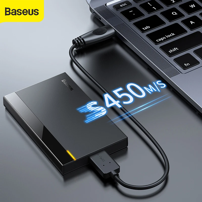 Baseus HDD Cas 2.5 SATA vers USB 3.0 Type C 3.1 Adaptateur Boîtier de DISQUE  DUR Externe Support Pour Disque Dur 6 to HD DISQUE dur SSD HDD Caddy