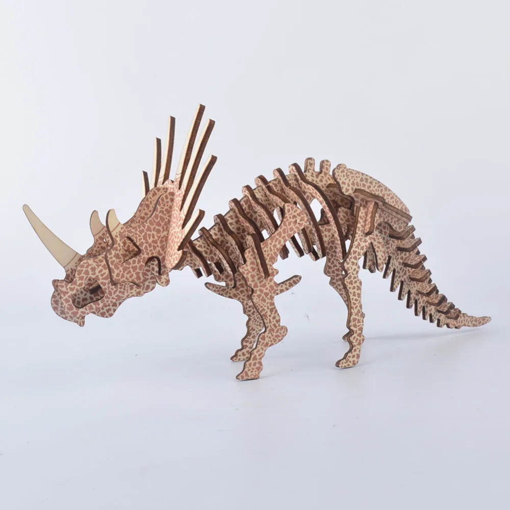 Детская Подарочная игрушка, деревянный Трицератопс, игра-головоломка, сборная игрушка, подарок для детей, взрослых, детей, подарок на день рождения, игрушка