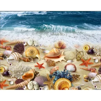 

Diamond Painting DIY 5D Starfish Seashell Cross Stitch Frameless Full Square Diamond Mosaic Beach Shell Animal Home Decor