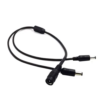 

70cm 1 To 2 Splitter DC Power Cable, 5.5*2.5mm Male To Female Y Type Adapter Extension Cable For CCTV Camera LED Strip Light