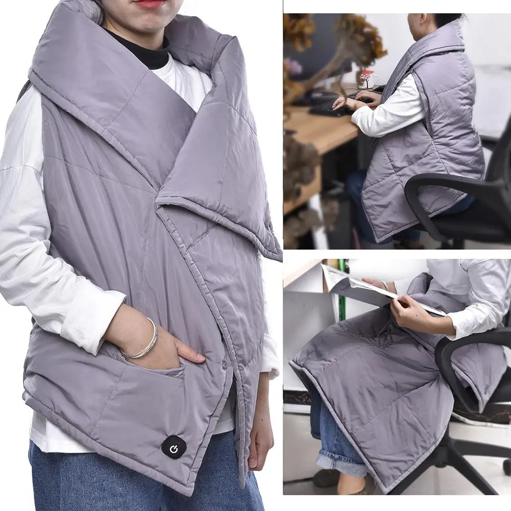 

120x80CM Multifunctional Heated Blanket Graphene Heating Vest USB Shawl Electric Heating Mat Warm And Care