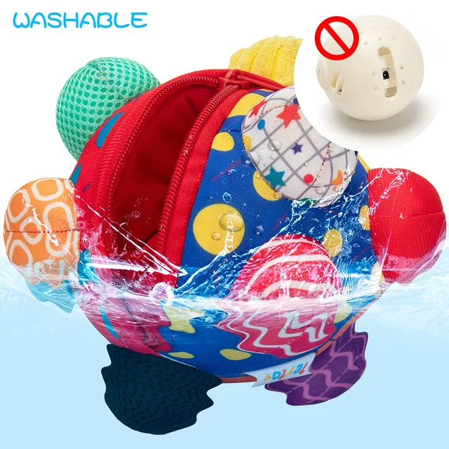 teytoy Developmental Bumpy Ball, USB Charged Bouncing Crawl Ball Toy Baby Sensory Toys Music Shake Dancing Balls Multicolor Ball 5