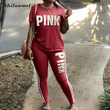 Letter Print Sweatsuit Plus Size Casual 2 Piece Set S-Xxxl Pants Sweat Suits Two Piece Tracksuit Women Set Polyester Casual Set