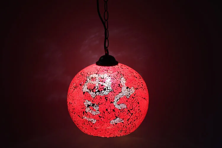 Богемский стиль красочная мозаика стеклянная оболочка подвесной светильник кафе ресторан лампа