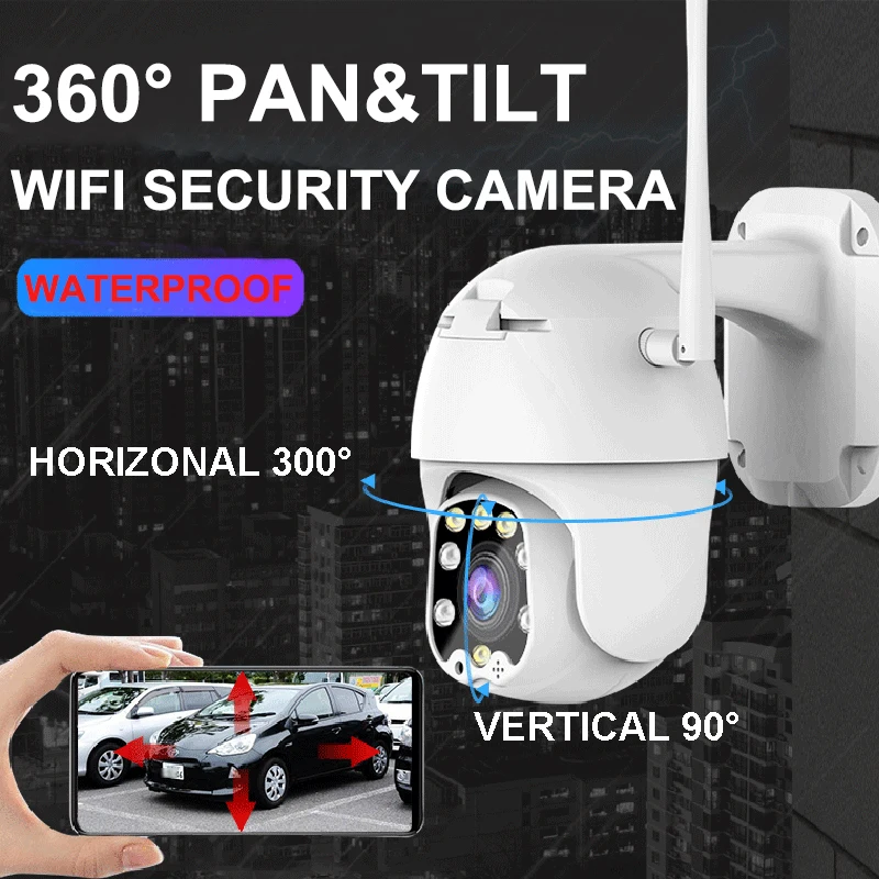 Водонепроницаемая наружная камера 1080P с углом обзора 360 градусов Wi Fi беспроводная
