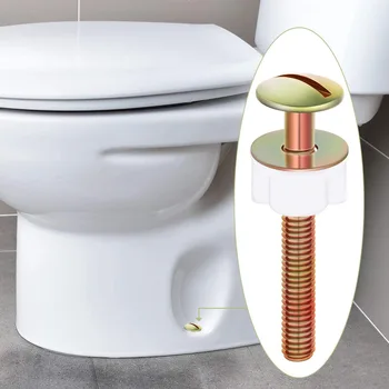 

2 Pack Solid Brass Toilet Bolts Screws Set Heavy Duty Bolts with Plastic Nuts and Washers 3/10-Inch By 2-3/4-Inch